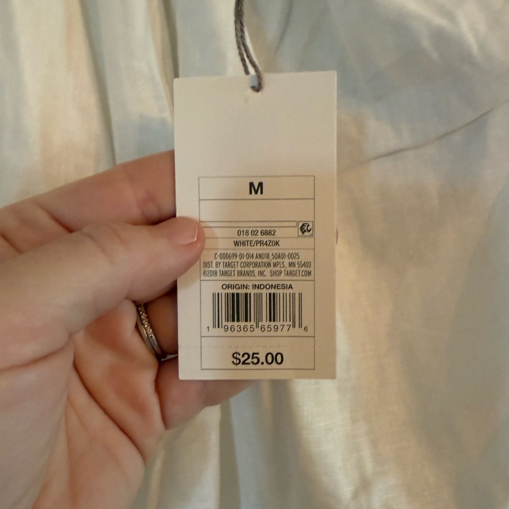 White linen one shoulder top